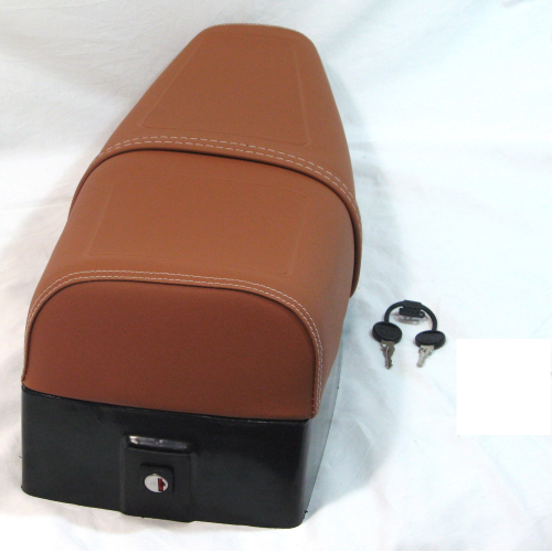 Sella di colore cuoio lunga per VESPA PK XL 50 125 con gonnellino 
