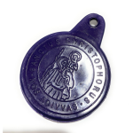 Portabollo blu notte " SAN CRISTOFORO " tondo per VESPA e LAMBRETTA 