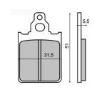 Pastiglie pasticche freno RCLA organiche anteriori per VESPA 125 150 200 PX dal 1998 freno a disco MY CAGIVA PRIMA ITALJET FORMULA PIAGGIO QUARTZ SKIPPER r.o. 494762 498414