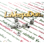 Kit 4 viti di fissaggio e supporto targa per VESPA 50 80 90 125 150 160 180 200 V3O VU VM VN VNA VNB VBB VNL VB VS GS SS APE rondelle e dadi con trattamento di nichelatura