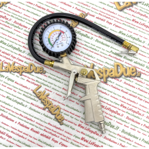 PISTOLA MANOMETRO MISURATORE DI PRESSIONE GONFIAGGIO PNEUMATICI GOMME TARATO DA 0 A 16 BAR  PER TUTTI I VEICOLI VESPA LAMBRETTA APE 50 80 90 125 150 160 180 200 