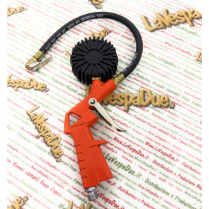 PISTOLA MANOMETRO MISURATORE DI PRESSIONE GONFIAGGIO PNEUMATICI GOMME TARATO DA 0 A 16 BAR  PER TUTTI I VEICOLI VESPA LAMBRETTA APE 50 80 90 125 150 160 180 200 
