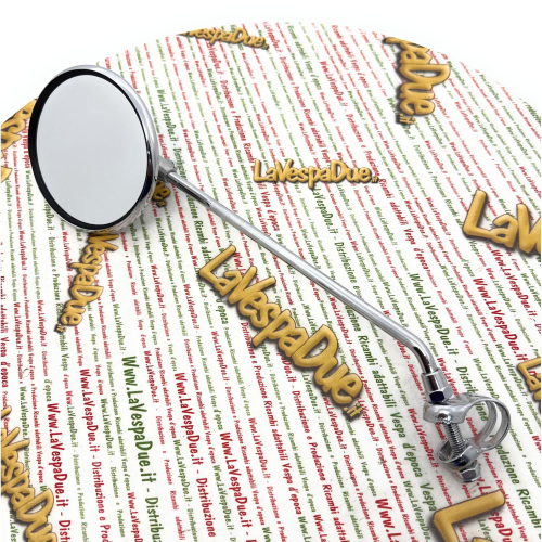 Specchio retrovisore cromato destro o sinistro diametro mm. 100 con morsetto per VESPA 125 150 faro basso struzzo e Lambretta 125 A B C D