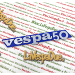 Scritta Targhetta laterale scocca Blu stampata 3D per VESPA 50 125 HP V FL FL2 N XL 