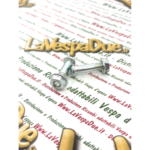 Coppia viti a taglio con dado per VESPA 50 125 150 200 V5N V5P2T VMX7T VNR2T VLR2T VSR1T 3016725 > ciclomotori PIAGGIO CIAO BRAVO SI APE 50 e scooter vite fissaggio leve in metallo con trattamento di zincatura