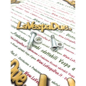 Coppia viti a taglio con dado per VESPA 50 125 150 200 V5N V5P2T VMX7T VNR2T VLR2T VSR1T 3016725 > ciclomotori PIAGGIO CIAO BRAVO SI APE 50 e scooter vite fissaggio leve in metallo con trattamento di zincatura