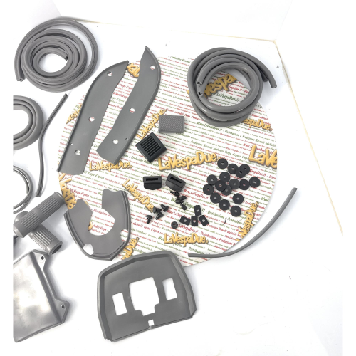 Serie kit parti in gomma grigie restauro LAMBRETTA 125 150 LI SPECIAL SX 175 TV 3° 200 TV SX
