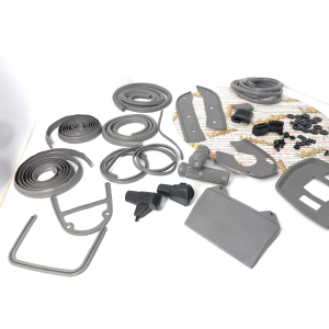Serie kit parti in gomma grigie restauro LAMBRETTA 125 150 LI SPECIAL SX 175 TV 3° 200 TV SX