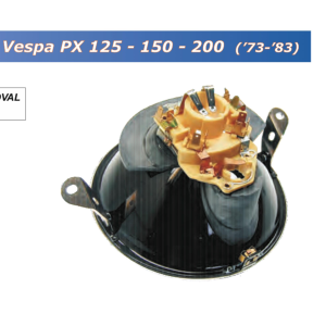 Gruppo Ottico SIEM Faro Giallo nebbia per VESPA PX PE 125 150 200 ARCOBALENO 