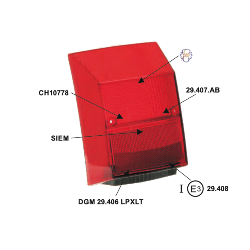 Corpo luminoso SIEM  rosso fanalino stop posteriore per VESPA PK 80 100 125 S Automatica