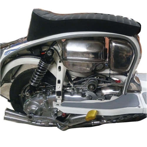 XL LAMBRETTA 125 150 LI SPECIAL GP DL SX 175 TV 2ª 3ª 200 TV SX GP DL ro 19970010 Innocenti Depósito de acero inoxidable pulido de 10 litros