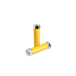Coppia manopole gialle con tappi cromata destra sinistra per VESPA PX 80 125 150 200 nuovo tipo  tutte  r.o. 582324  