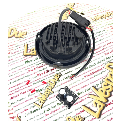 Gruppo ottico faro anteriore LED SIEM completo per VESPA PK