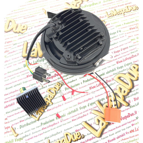 Gruppo ottico faro anteriore LED SIEM completo per VESPA PX 125 150 P 200 E ARCOBALENO r.o. 139616 1R000267 163685