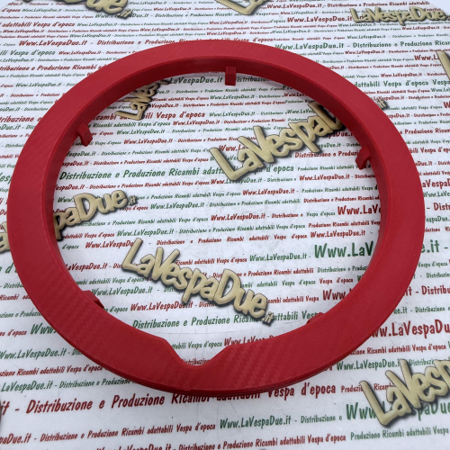 Anello Copri dadi ruota cerchio 3D ROSSO Stampato 3D VESPA 50 125 PK XL HP S FL AUTOMATICA PLURIMATIC RUSH N FL2 EFFETTO CARBONIO ottima qualità e resistenza 