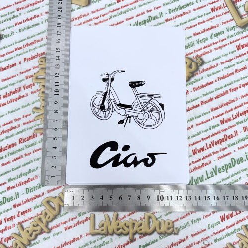 Tasca Porta documenti vintage BIANCO per ciclomotori Piaggio CIAO SI BRAVO BOXER SUPER PORTER GRILLO BOSS TRE portadocumenti