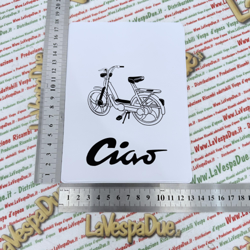 Tasca Porta documenti vintage BIANCO per ciclomotori Piaggio CIAO SI BRAVO BOXER SUPER PORTER GRILLO BOSS TRE portadocumenti