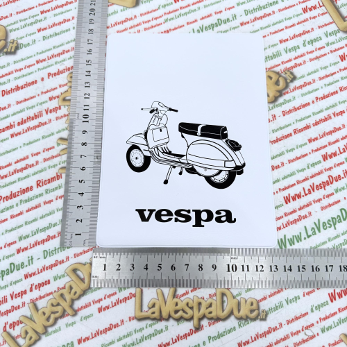 Tasca Porta documenti vintage BIANCO per VESPA PX PE 80 125 150 200 P E ARCOBALENO T5 MY MILLENNIUM freno a disco  portadocumenti