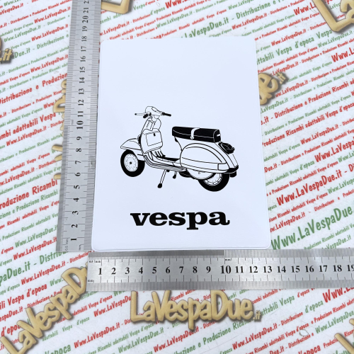 Tasca Porta documenti vintage BIANCO per VESPA PX PE 80 125 150 200 P E ARCOBALENO T5 MY MILLENNIUM freno a disco  portadocumenti