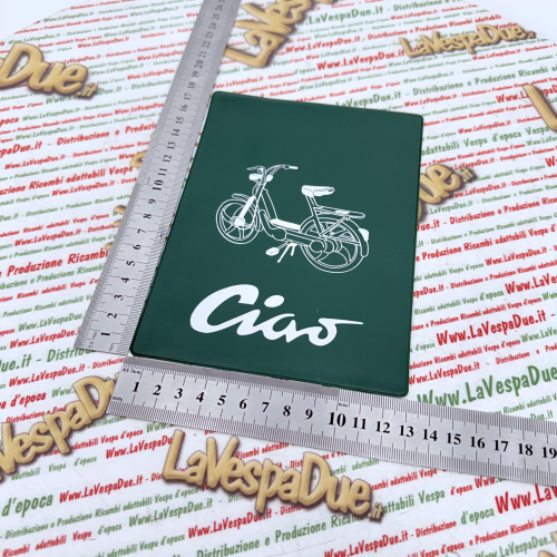 Tasca Porta documenti vintage VERDE per ciclomotori Piaggio CIAO SI BRAVO BOXER SUPER PORTER GRILLO BOSS TRE portadocumenti