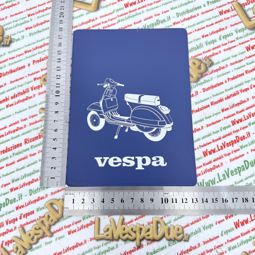 Tasca Porta documenti vintage BLU per VESPA PX PE 80 125 150 200 P E ARCOBALENO T5 MY MILLENNIUM freno a disco  portadocumenti