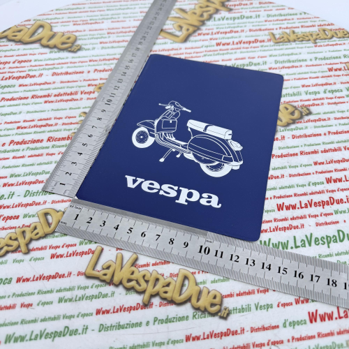 Tasca Porta documenti vintage BLU per VESPA PX PE 80 125 150 200 P E ARCOBALENO T5 MY MILLENNIUM freno a disco  portadocumenti