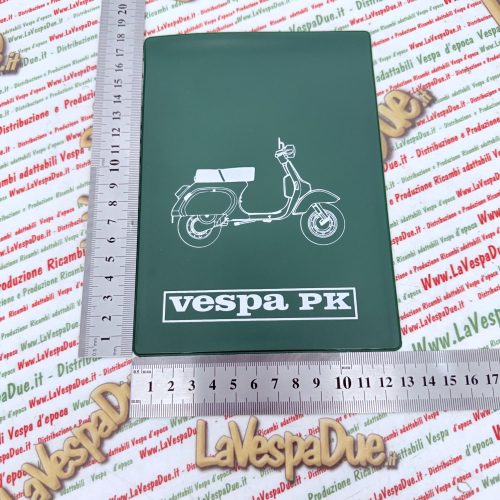 Tasca Porta documenti vintage VERDE per VESPA 50 125 PK S XL RUSH N FL FL2 HP AUTOMATICA PLURIMATIC  portadocumenti