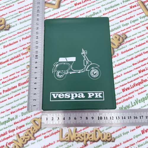 Tasca Porta documenti vintage VERDE per VESPA 50 125 PK S XL RUSH N FL FL2 HP AUTOMATICA PLURIMATIC  portadocumenti