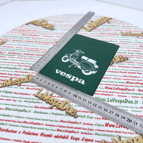 Tasca Porta documenti vintage VERDE per VESPA PX PE 80 125 150 200 P E ARCOBALENO T5 MY MILLENNIUM freno a disco  portadocumenti