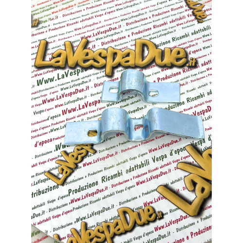 Coppia staffe per cavalletto da 20 mm per VESPA 80 125 150 200 PX PE T5 ARCOBALENO ponticello destro e sinistro con trattamento di zincatura