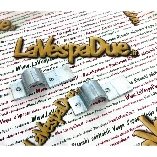 Coppia staffe cavalletto per VESPA 125 150 VNB SUPER GT GTR SPRINT GL VBB 160 180 200 RALLY SS ponticello destro e sinistro con trattamento di zincatura