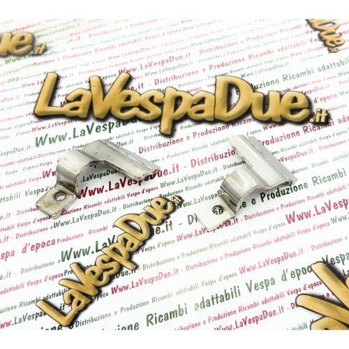 Coppia staffe cavalletto per VESPA 125 V11T a V15T V30T a V33T dal 1949 al 1952 faro basso bacchetta vacanze romane ponticello destro e sinistro con trattamento di nichelatura