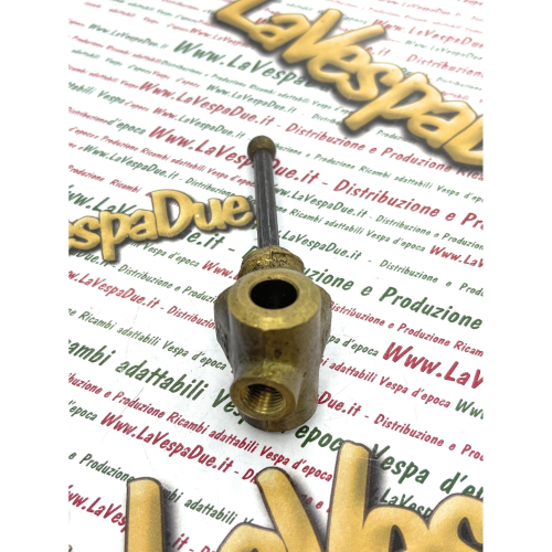 Snodo mozzetto per attacco molla sospensione anteriore VESPA 125 V30T V33T U VU1T VM1T adattabile VESPA V11T a V15T senza ingrassatore nos in bronzo con tubetto e semi sfera