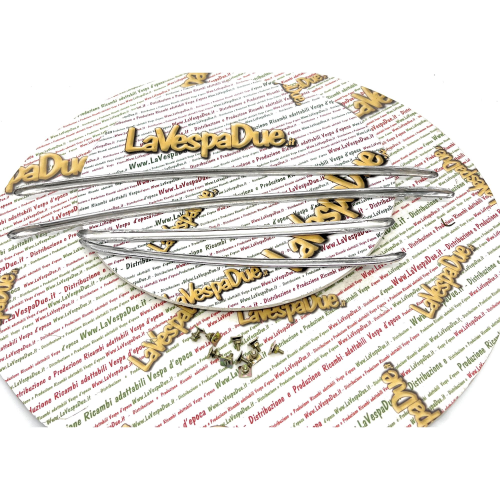 Set fregi in alluminio per parafango e cofani per VESPA 125 VNL GT GTR 150 SPRINT SUPER 180 SS VNC1T VNL2T>127357 VBC1T>251419 VLB1T VSC1T con viti per il fissaggio r.o. 090522 610100M scocche prodotto italiano 