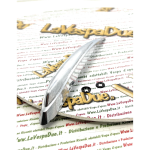 Cresta sul parafango per VESPA 125 GT GTR 150 GL SPRINT VELOCE 160 GS 180 SS RALLY fregio in alluminio con perni e completa di piastrine elastiche per il fissaggio prodotto italiano