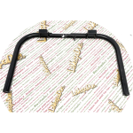 Cavalletto centrale per VESPA 125 150 180 200 VNL2T VNL3T VLB1 VLB2 VSD1 VSE1 in metallo Ø 20 mm con fondelli saldati verniciato nero altezza 26 mm con levetta aggancio molla verso il lato sx