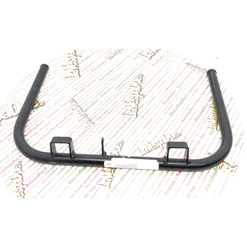 Cavalletto centrale per VESPA 125 150 180 200 VNL2T VNL3T VLB1 VLB2 VSD1 VSE1 in metallo Ø 20 mm con fondelli saldati verniciato nero altezza 26 mm con levetta aggancio molla verso il lato sx