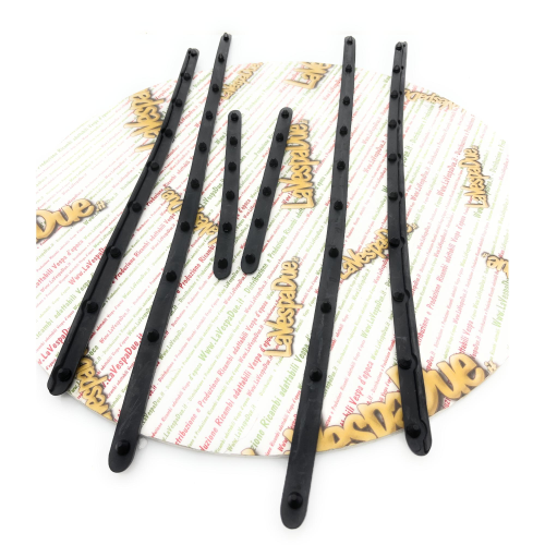 Serie strisce pedana di 6 listelli in gomma per VESPA 50 N V5A1T 25001>283299 50 R V5A1T 700001>938761 con 10 fori sul listello più lungo prodotto italiano