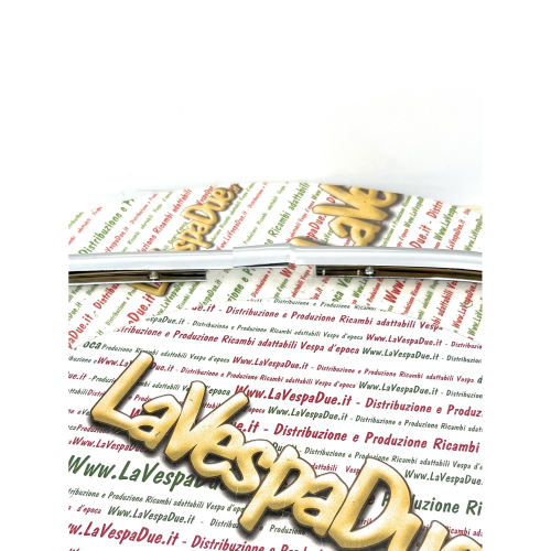 Bordo scudo in acciaio cromato a 2 pezzi per VESPA 125 TS 180 SS RALLY VSC1T VSD1T 200 VSE1T RALLY adattabile a bordo ULMA tipo 044 e 202 071966 071967 tubolare con viti a grano lato destro e sinistro fondo di magazzino