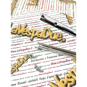 Bordo scudo in acciaio cromato a 2 pezzi per VESPA 125 TS 180 SS RALLY VSC1T VSD1T 200 VSE1T RALLY adattabile a bordo ULMA tipo 044 e 202 071966 071967 tubolare con viti a grano lato destro e sinistro fondo di magazzino