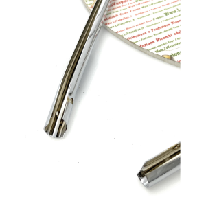 Bordo scudo in acciaio cromato a 2 pezzi per VESPA GS 150 GS VS2 VS3 VS4 VS5 adattabile a VS1 ed a bordo ULMA tipo 107 tubolare con viti a grano lato destro e sinistro fondo di magazzino