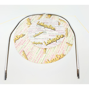 Bordo scudo in acciaio cromato a 2 pezzi per VESPA GS 150 GS VS2 VS3 VS4 VS5 adattabile a VS1 ed a bordo ULMA tipo 107 tubolare con viti a grano lato destro e sinistro fondo di magazzino