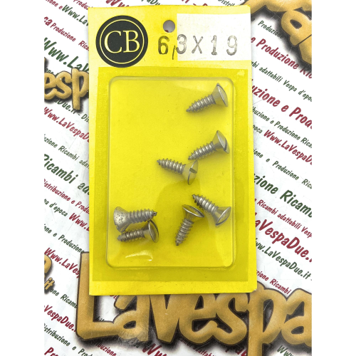 Confezione di viti 6,3 x 19 mm autofilettanti per VESPA APE e LAMBRETTA testa a taglio in acciaio inox applicazioni varie