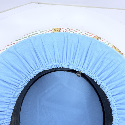 Copriruota di scorta tessuto Azzurro per VESPA 50 80 90 125 150 160 180 200 PX SPECIAL ET3 GT GL SPRINT APE LAMBRETTA adattabile a ruote da 8" 9" 10" in tessuto bielastico antigraffio aderente protezione calza copri ruota cerchio 