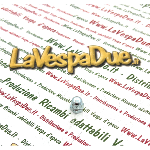 Dado esagonale cieco M5 passo 0,80 chiave 8 con calotta sferica metallica per VESPA APE e LAMBRETTA sella cavalletto ed applicazioni varie