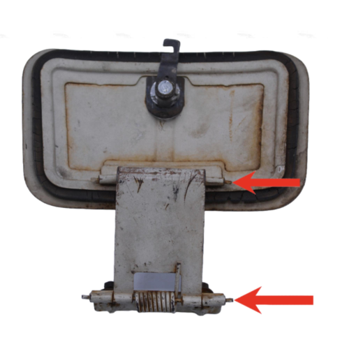 Asse fissaggio sportello e cerniera posteriore vano porta oggetti per VESPA 160 GS prima serie VSB1T perno cerniera in acciaio r.o. 057643