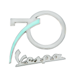 Adesivo targhetta celebrativa bauletto portaoggetti 70° anniversario per VESPA PX 125 150 50 125 150 300 GTS resinato r.o. 2H001487