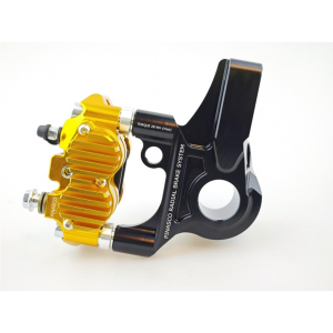 Impianto frenante anteriore PINASCO 26280111 con pinza radiale a 4 pistoncini colore pinza oro supporto nero per VESPA PX 125 150 200 PE COSA ETS 50 PK HP XL LML STAR