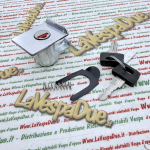 Serratura per bauletto cromata completa per VESPA PX 125 150 200 ARCOBALENO freno a disco completa di molla e piastrina r.o. 198560