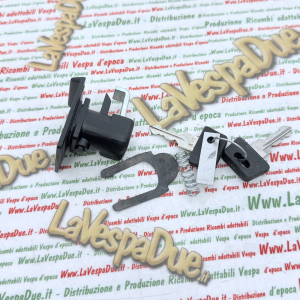 Serratura per bauletto Nera per VESPA PX 125 150 200 ARCOBALENO freno a disco completa di molla e piastrina